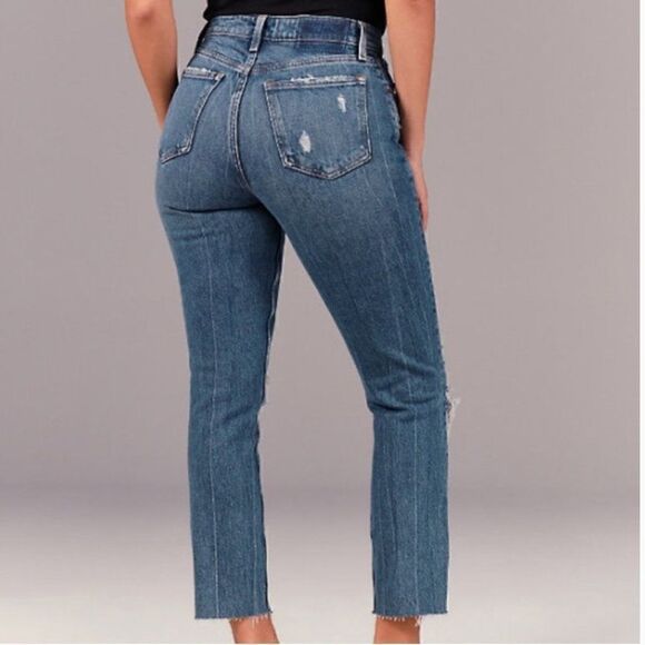 Abercrombie and Fitch The 90s Straight Ultra High Rise Destroyed NWT - Picture 3 of 14